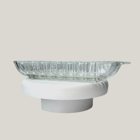 Anchor Hocking Glass A560 Relish Dish Vanity Fan Handles Scalloped Edges USA - Picture 2 of 10